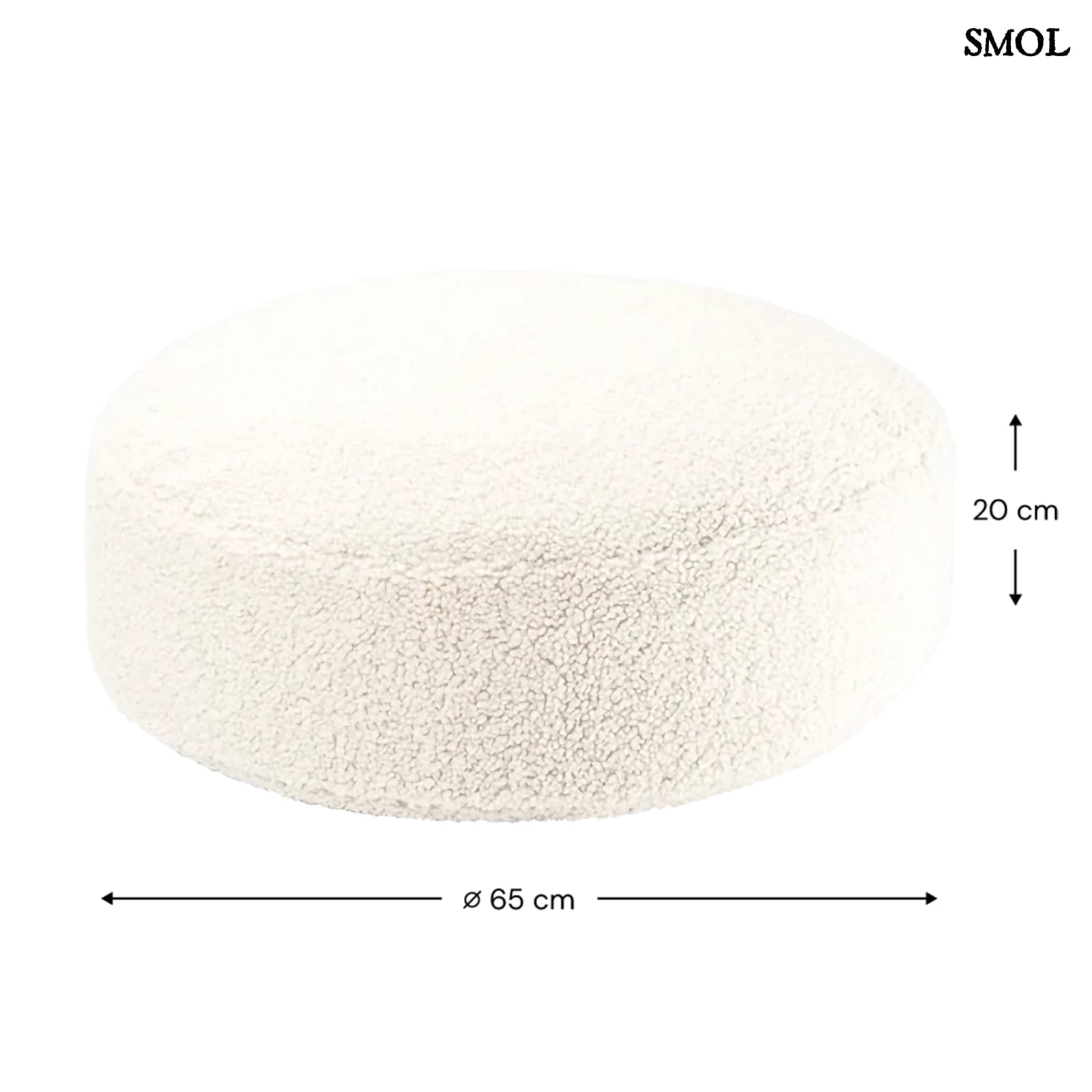 Gyerek Mackós Babzsákfotel és Puff Szett | CREAM WHITE | SMOL - puff méretekkel