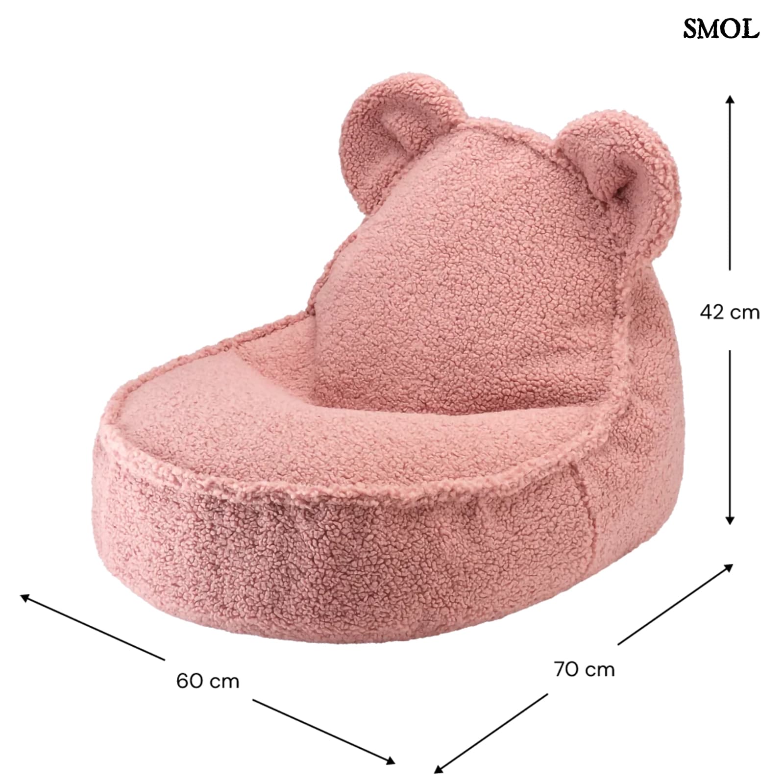 Gyerek Mackós Babzsákfotel és Puff Szett | GUAVA | SMOL - babzsákfotel méretekkel