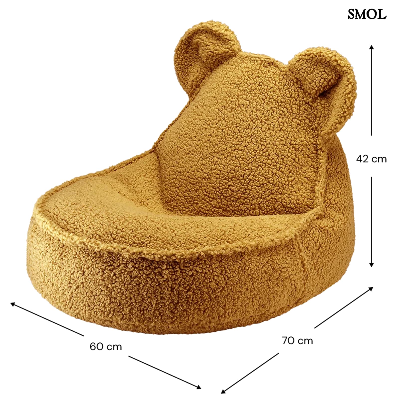 Gyerek Mackós Babzsákfotel és Puff Szett | MAPLE | SMOL - babzsákfotel méretekkel