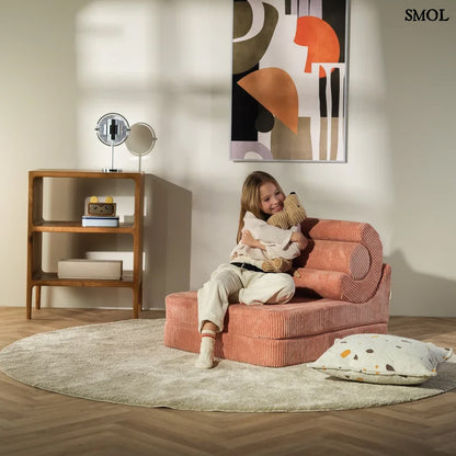 Gyerek ágyfotel, 3 részes | FLIPSTER PINK MOUSSE, ággyá alakítható gyerekfotel - smol.hu - fotelként, gyerekszobában, gyerekkel