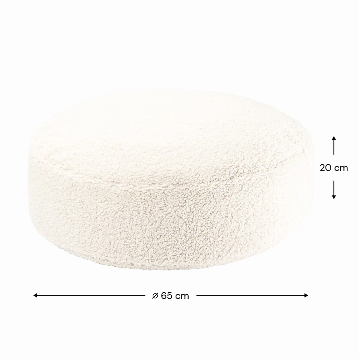 Gyerek babzsák | CREAM WHITE - smol.hu - méretekkel