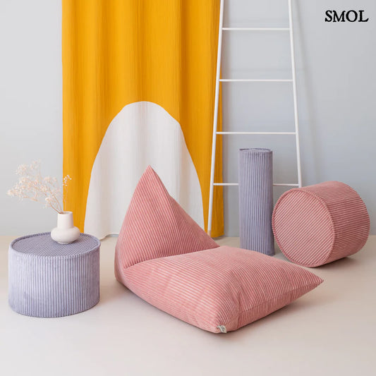 Gyerek babzsák | PINK MOUSSE - SMOL - kiegészítő termékekkel