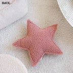 Gyerek csillagpárna | GLORI , csillag alakú, teddy anyagú gyerekpárna - SMOL - gyerekszobában, szőnyegen