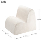 Gyerek felhőfotel | MARSHMALLOW, felhő alakú, kordbársony gyerekfotel - SMOL - méretekkel