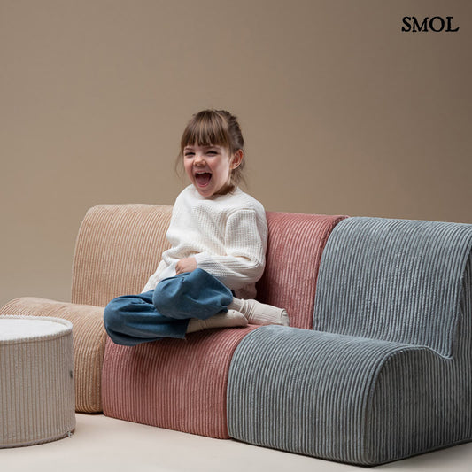 Gyerek felhőfotel | PINK MOUSSE felhő alakú, teddy anyagú gyerekfotel - SMOL - három színben