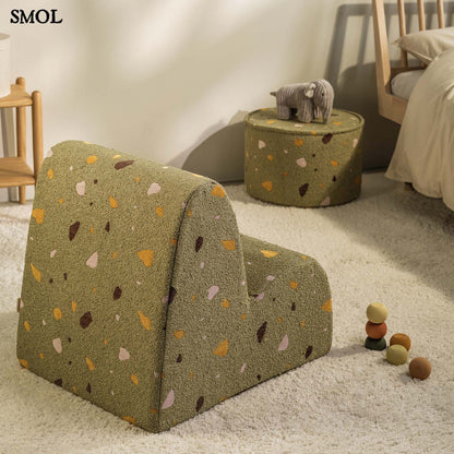 Gyerek felhőfotel | TERRAZZO MOSS, felhő alakú, terrazzo gyerekfotel - SMOL - gyerekszobában, hátulól