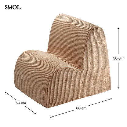 Gyerek felhőfotel | TOFFEE, felhő alakú, kordbársony gyerekfotel - SMOL - méretekkel