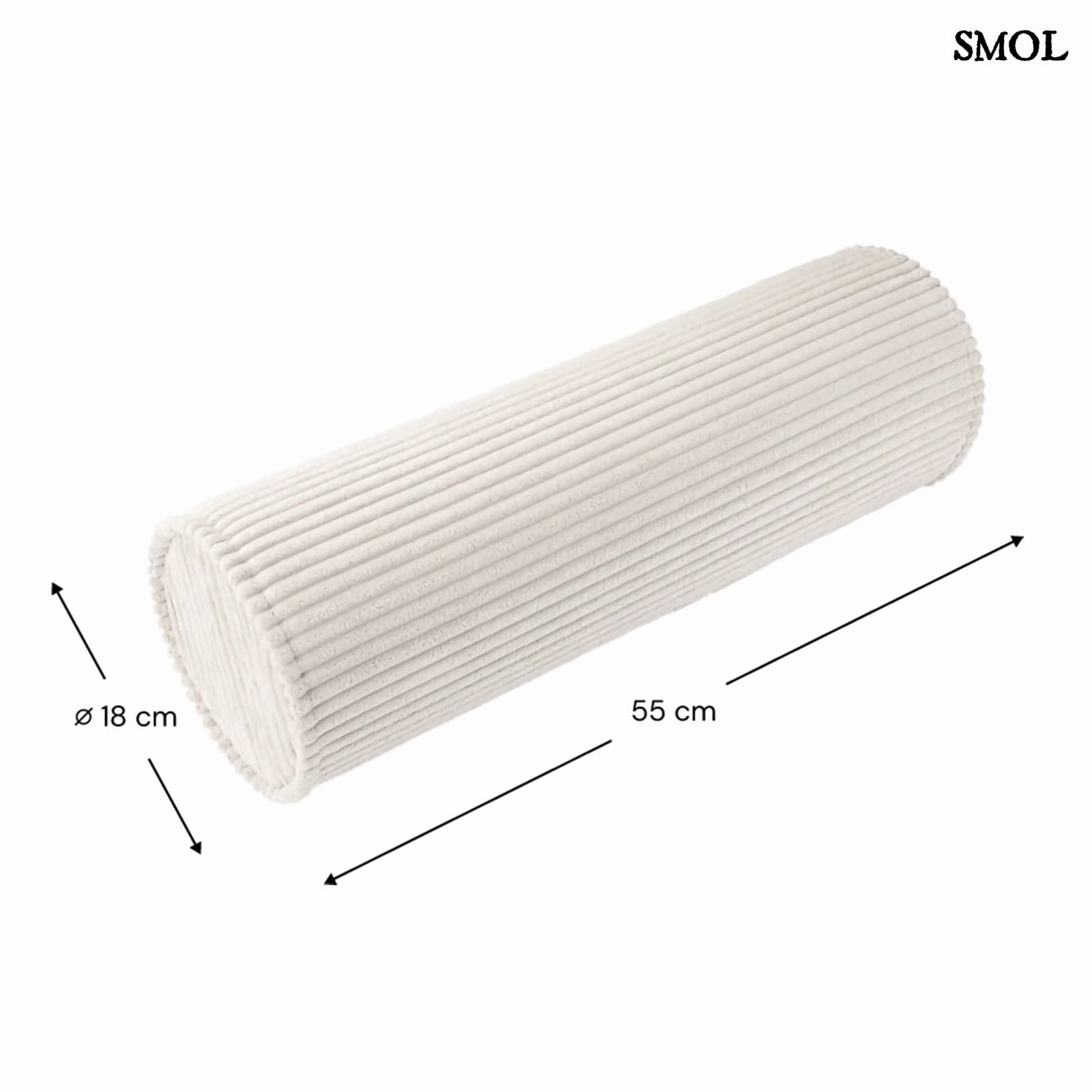 Gyerek hengerpárna | MARSHMALLOW, henger alakú gyerekpárna - SMOL -  méretekkel