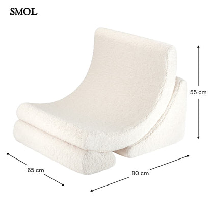 Gyerek holdfotel, 3 részes, moduláris | CREAM WHITE -SMOL - méretekkel