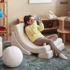 Gyerek holdfotel, 3 részes, moduláris | CREAM WHITE -SMOL - ülő gyerekkel
