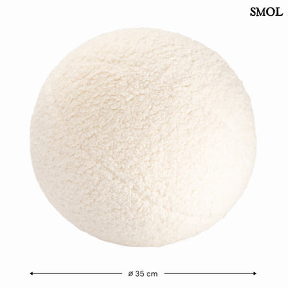 Gyerek labdapárna| CREAM WHITE, labda alakú gyerekpárna - SMOL - méretekkel