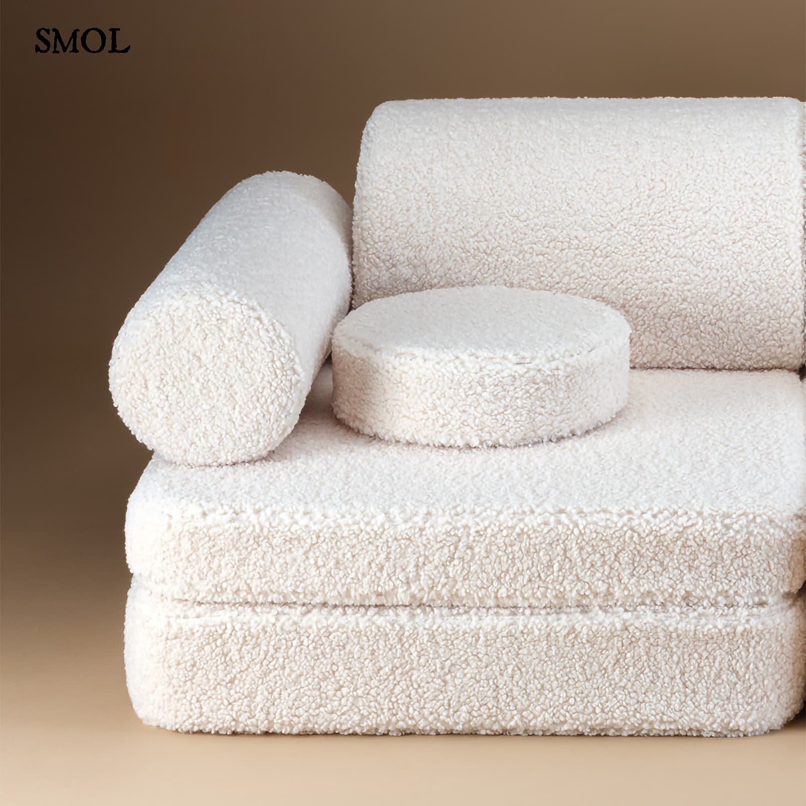 Gyerekkanapé, 9 részes, moduláris | CREAM WHITE - SMOL - nagyítva