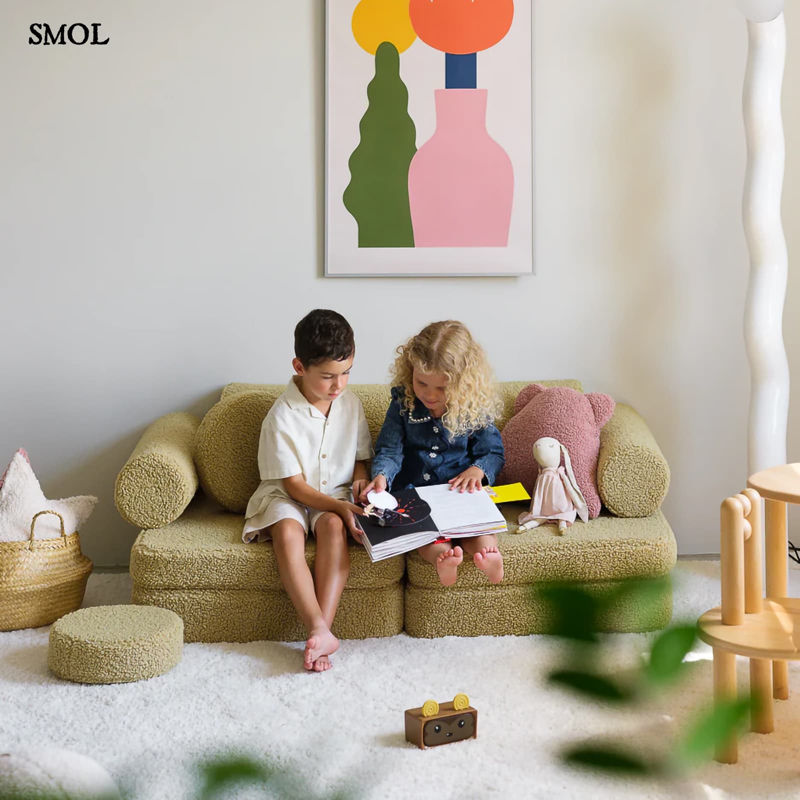 Gyerekkanapé, 9 részes, moduláris | MATCHA - SMOL - gyerekekkel