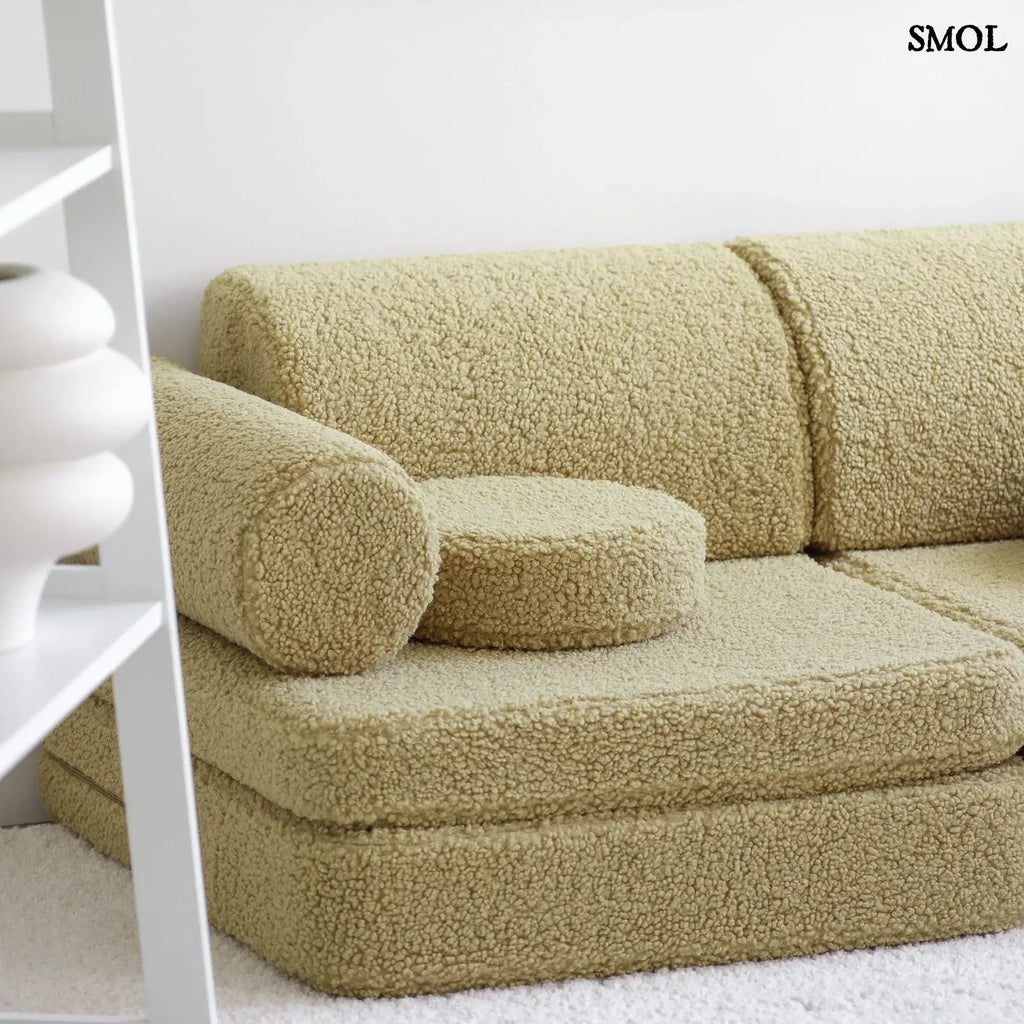 Gyerekkanapé 9 részes – teddy, matcha zöld | MATCHA - SMOL