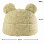 Gyerekpárna, zsebes tároló, mackófüles | TEDDY MATCHA | SMOL - méretekkel