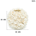 FLOWER POWER kagyló gyertyatartó, L méret, kézzel készült, gömb alakú, natúr fehér színű boho dekoráció kagylóvirág mintával méretekkel