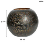 Gyertyatartó Pierced Ball, L méret, áttört réz, fekete-arany méretekkel