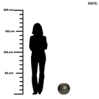 Fekete-arany színű, XL méretű fém gömb gyertyatartó, méretarányosan