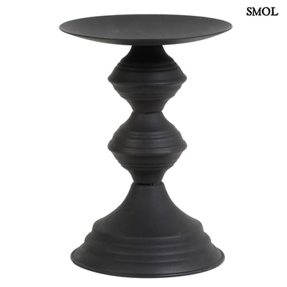 Gyertyatartó - fekete, fém, 18,5cm | PONZO -smol.hu -  fehér háttérrel