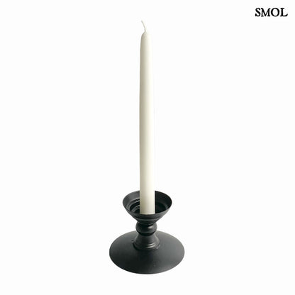 Gyertyatartó - fekete, fém, 8,5cm | LULA - smol.hu -  vékony gyertyával