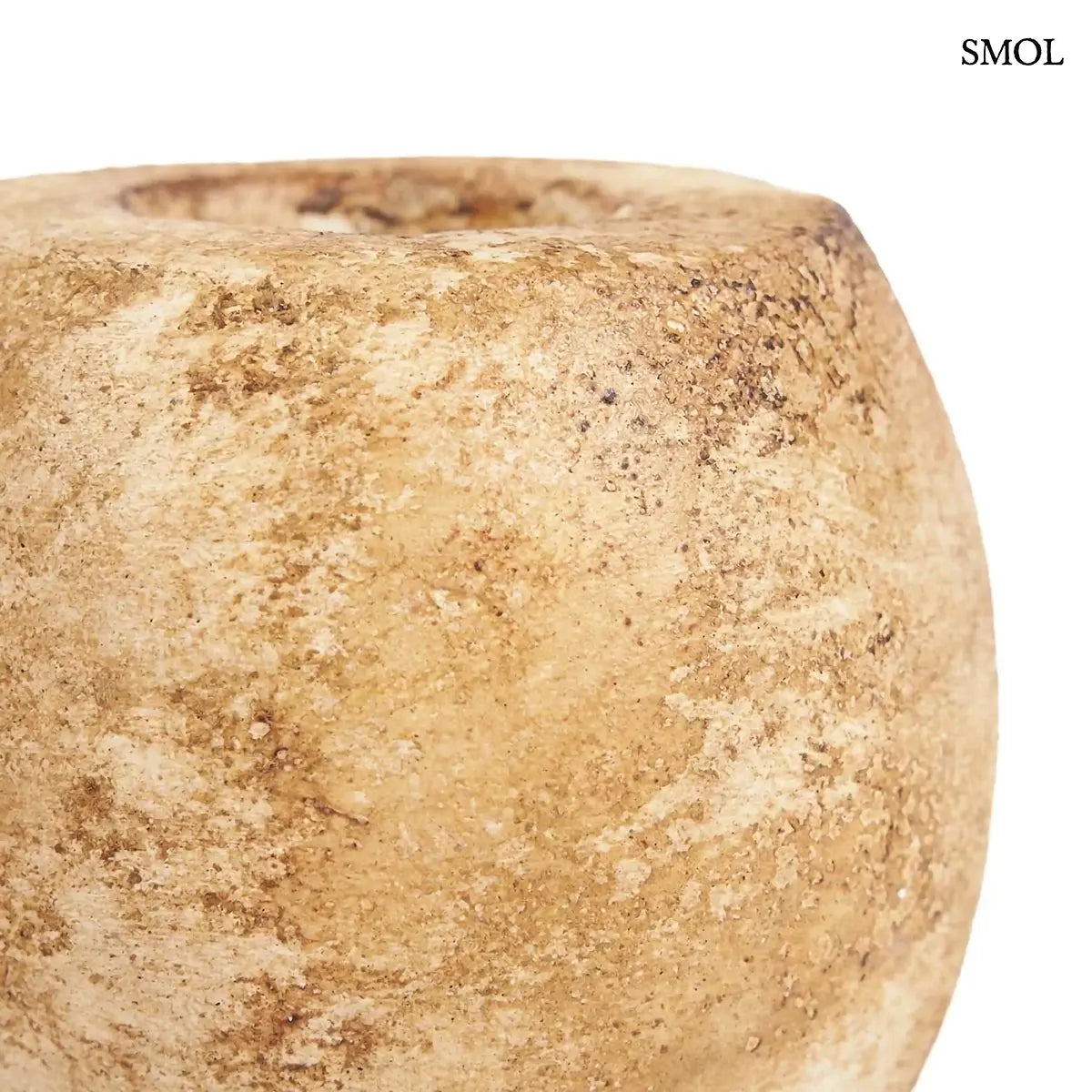 CAVESTONE gyertyatartó krém terrakottából, kerek forma – 13 × 12 cm, nagyítva