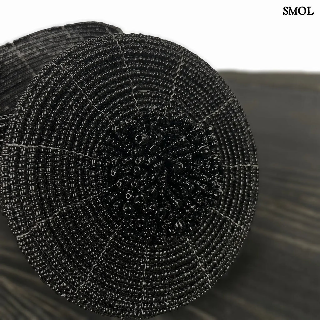 Gyöngyös Tároló - fekete, 12 cm | JUBILO | SMOL - fedél nagyítva