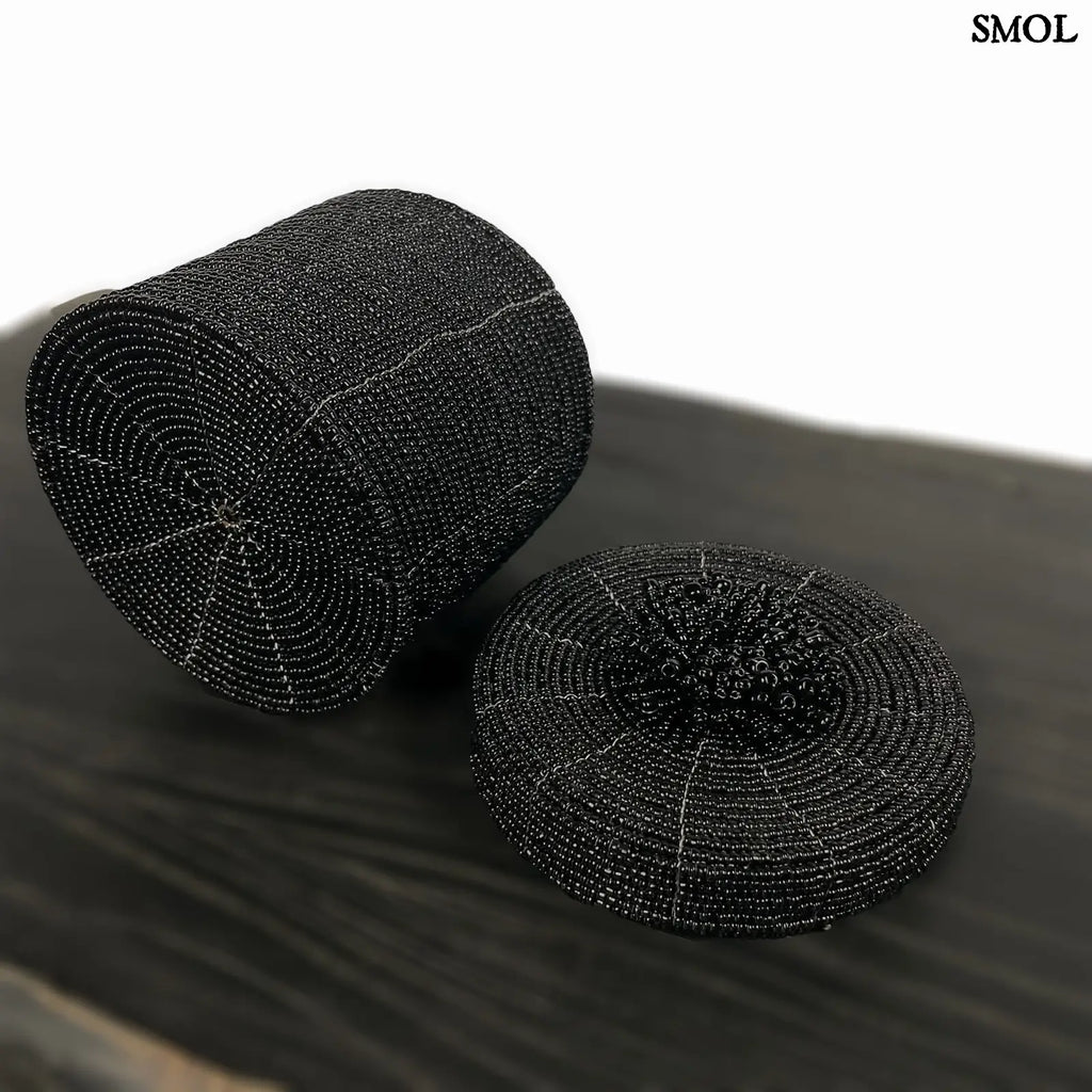 Gyöngyös Tároló - fekete, 12 cm | JUBILO | SMOL - fedél levéve