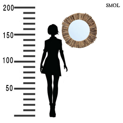 smol.hu -HALO, tükör uszadékfa kerettel, ⌀61 cm