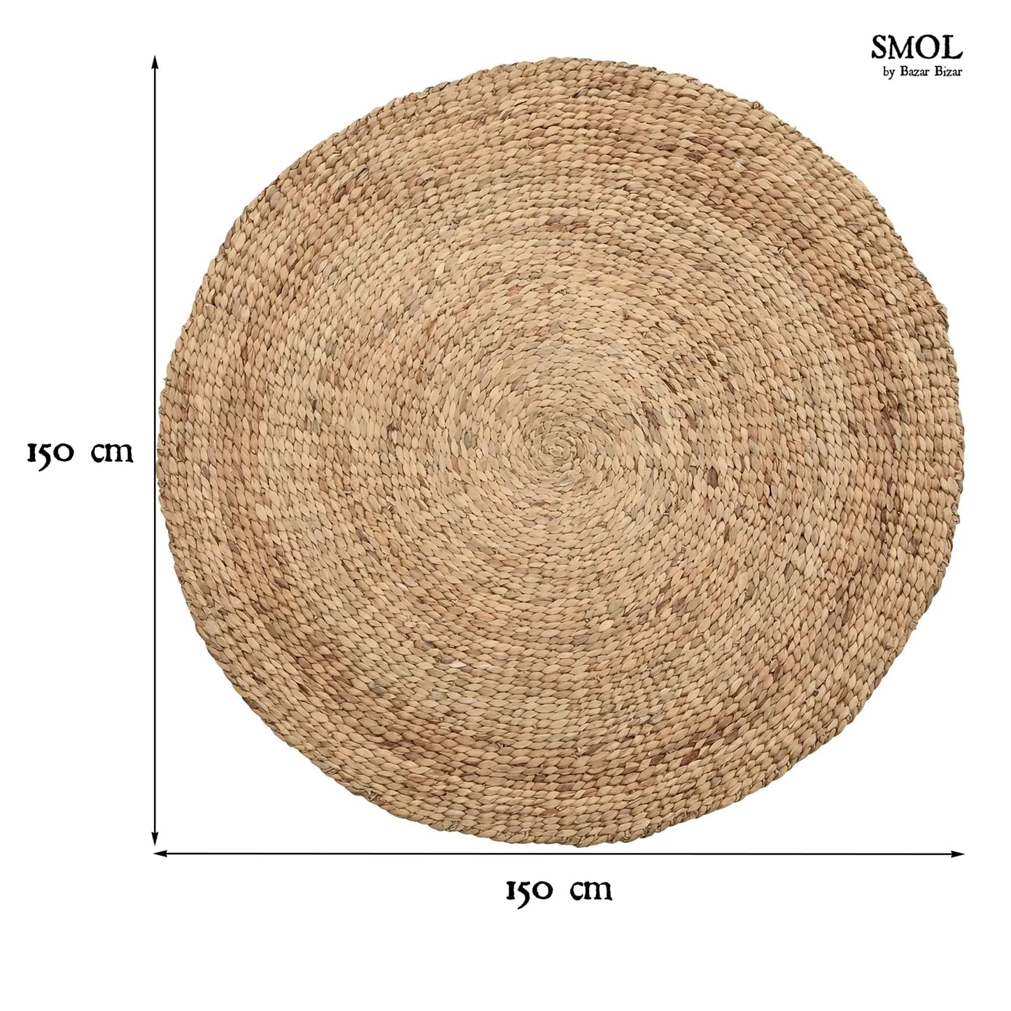 smol.hu -HANA, natúr, vízijácint szőnyeg, ⌀ 150 cm méretekkel