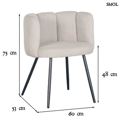 HIGH FIVE BEIGE, 2 db kárpitozott étkezőszék - smol.hu - méretekkel
