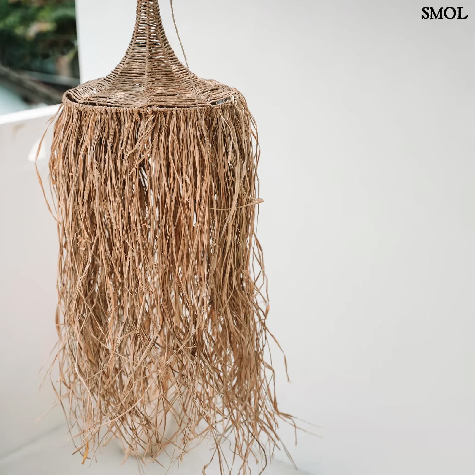 HONOLULU, természetes függőlámpaernyő, 150 cm - smol.hu - teraszon, fehér fal előtt