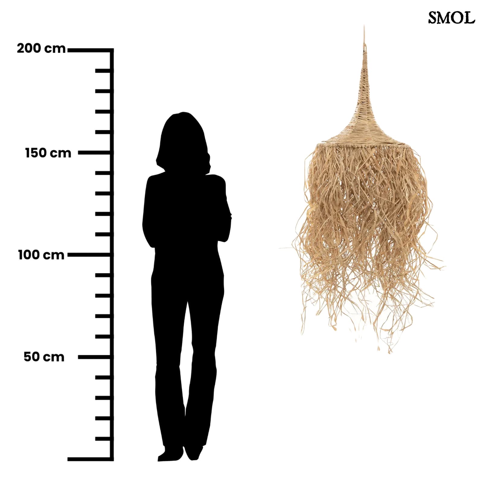 HONOLULU, természetes függőlámpaernyő, 150 cm - smol.hu - méretarányosan