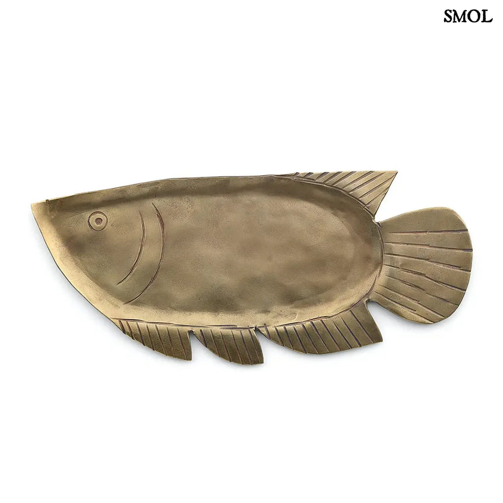 Hal formájú dísztál, sárgaréz, L | CATCH | SMOL - mélységgel
