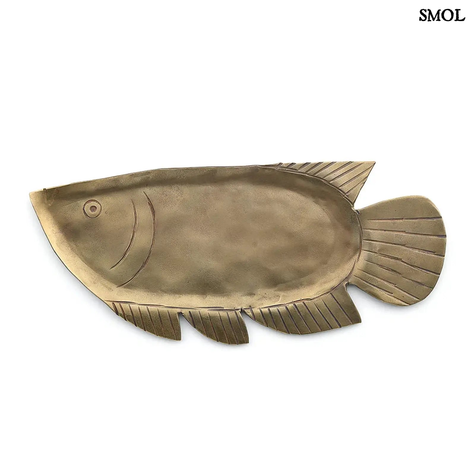 Hal formájú dísztál, sárgaréz, L | CATCH | SMOL - mélységgel