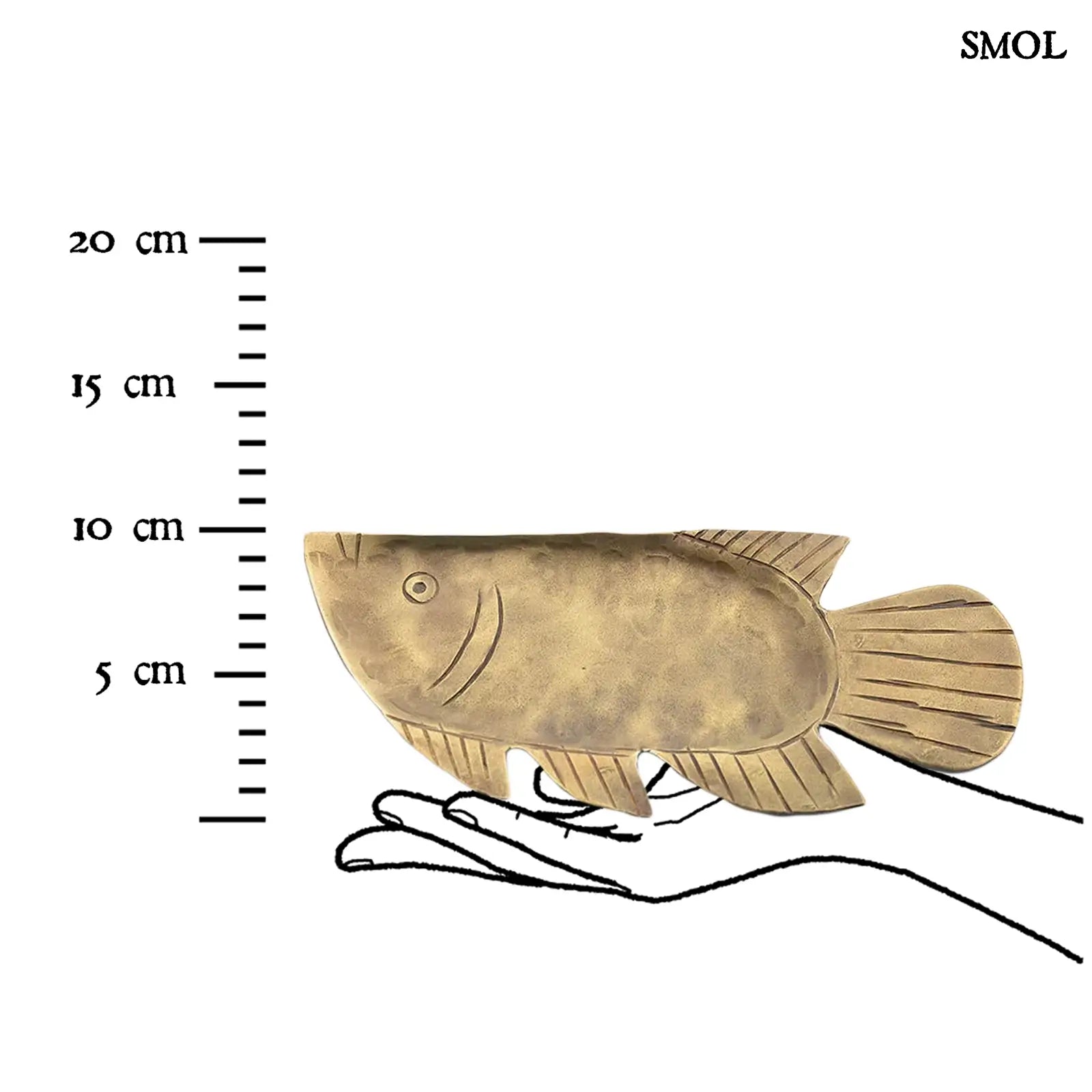 Hal formájú dísztál, sárgaréz, M | CATCH | SMOL - méretarányosan