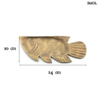 Hal formájú dísztál, sárgaréz, M | CATCH | SMOL - méretekkel