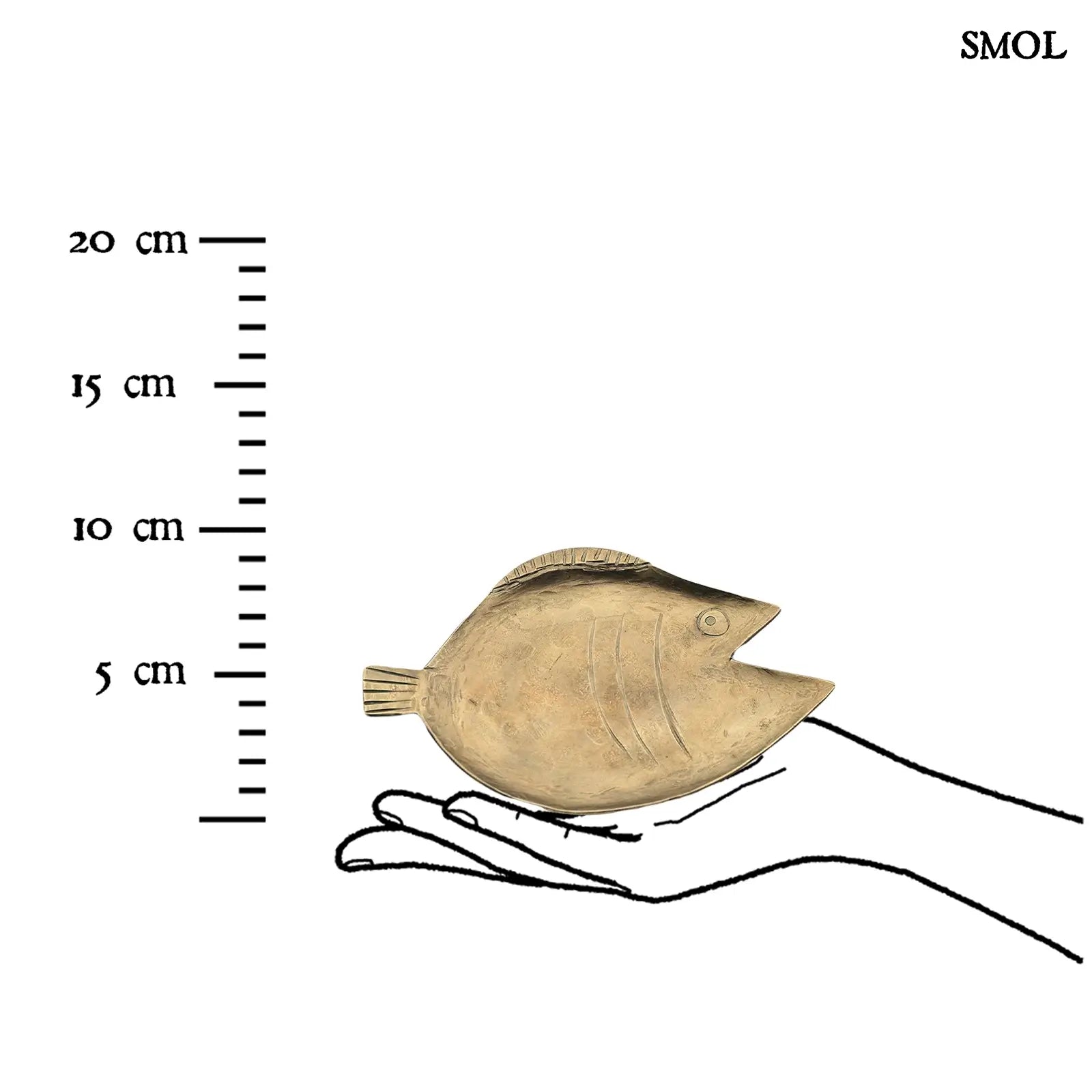 Hal formájú dísztál, sárgaréz, M | DORI | SMOL - méretarányosan