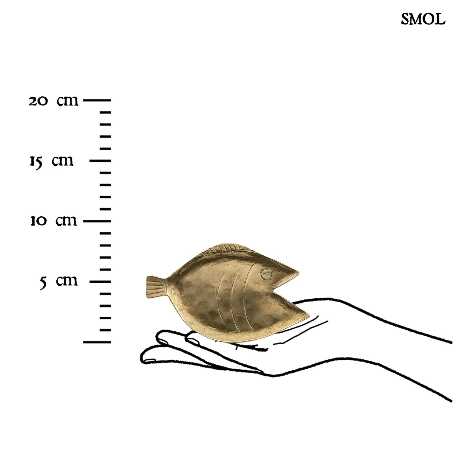 Hal formájú dísztál, sárgaréz, S | DORI | SMOL - méretarányosan