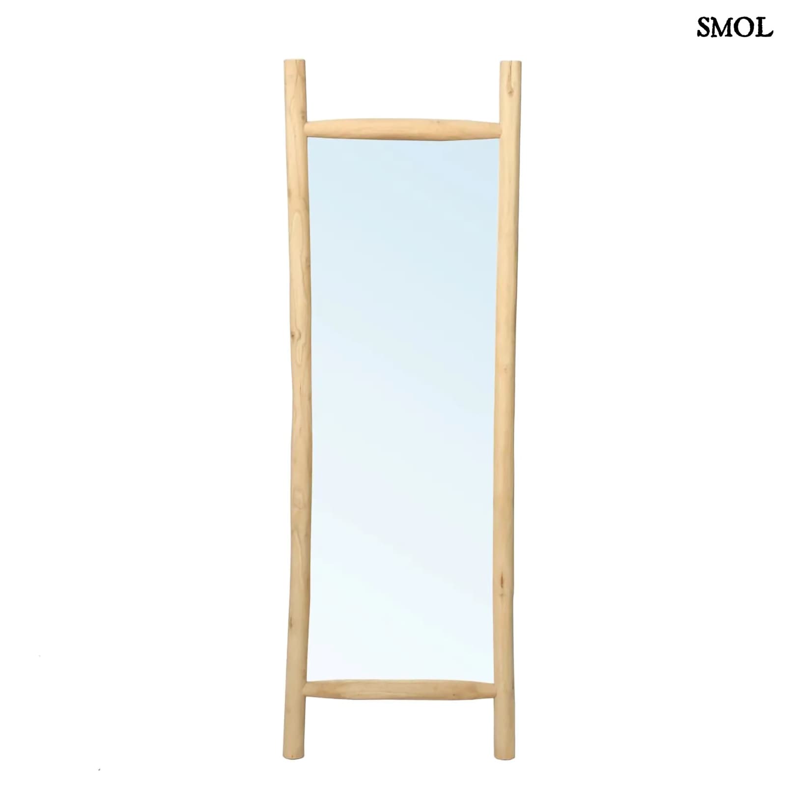 ISLAND, természetes teakfa állótükör, 170 cm - smol.hu - szemből