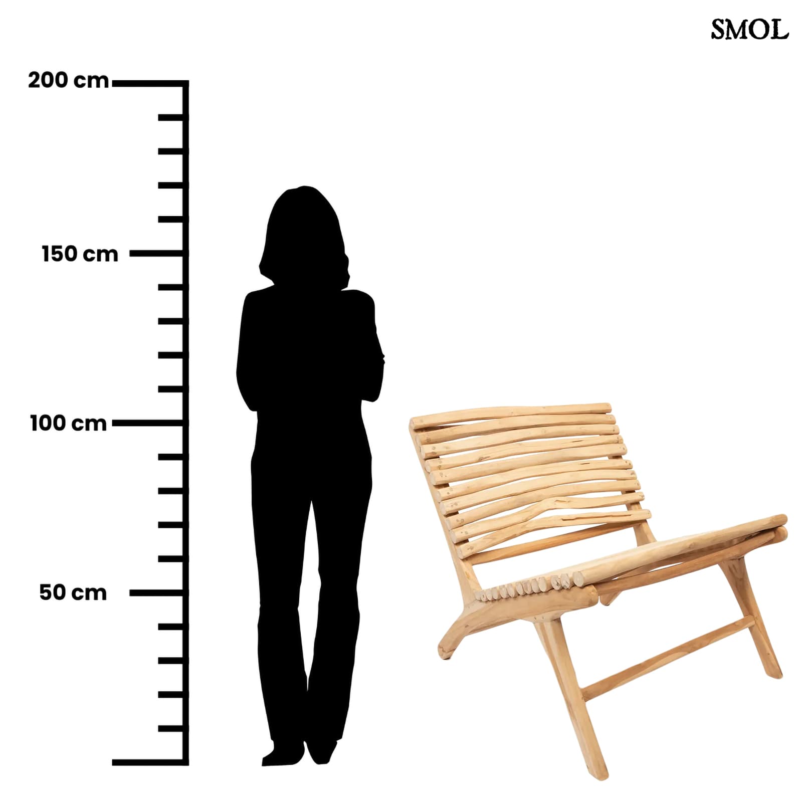 ISLANDER, teakfa bel- és kültéri pihenőszék - smol.hu - méretarányosan
