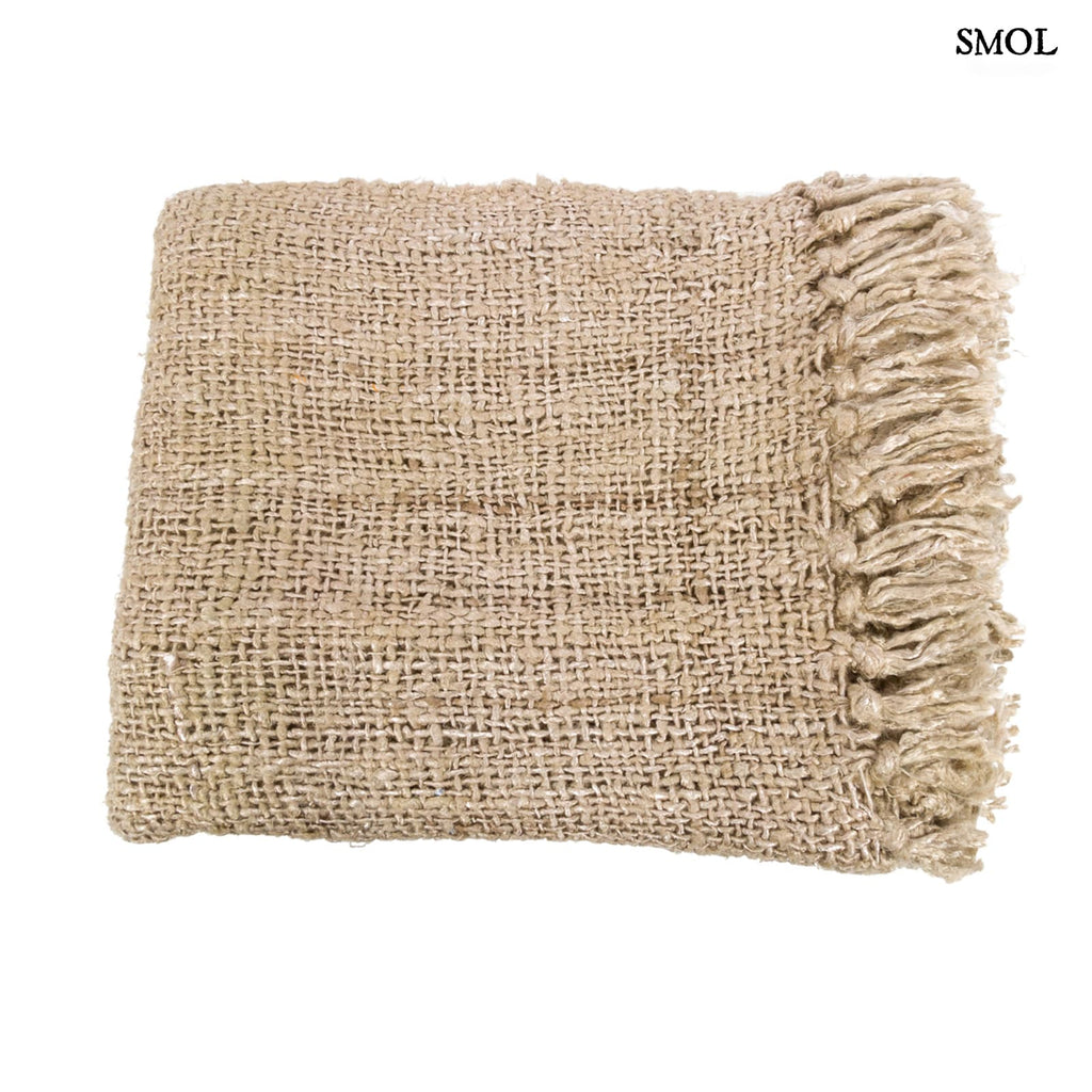 PLAID BEIGE, pamut pléd, 170x130 - smol.hu