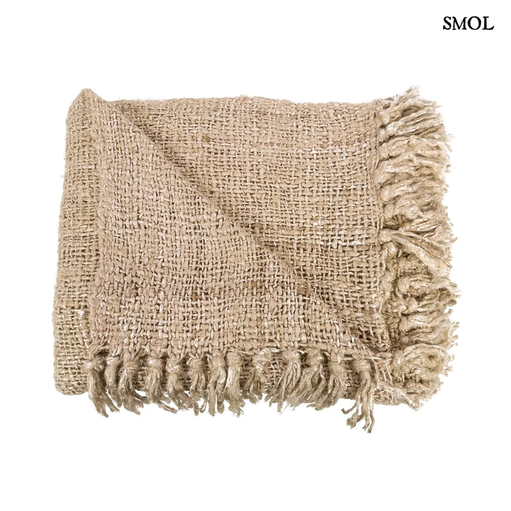 PLAID BEIGE, pamut pléd, 170x130 - smol.hu