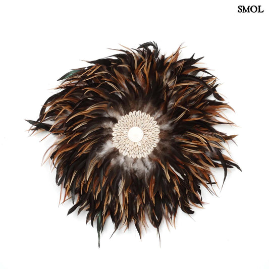 JUJU, tollas fali dekoráció, fekete-barna, ⌀50 cm - smol.hu - fehér háttérrel