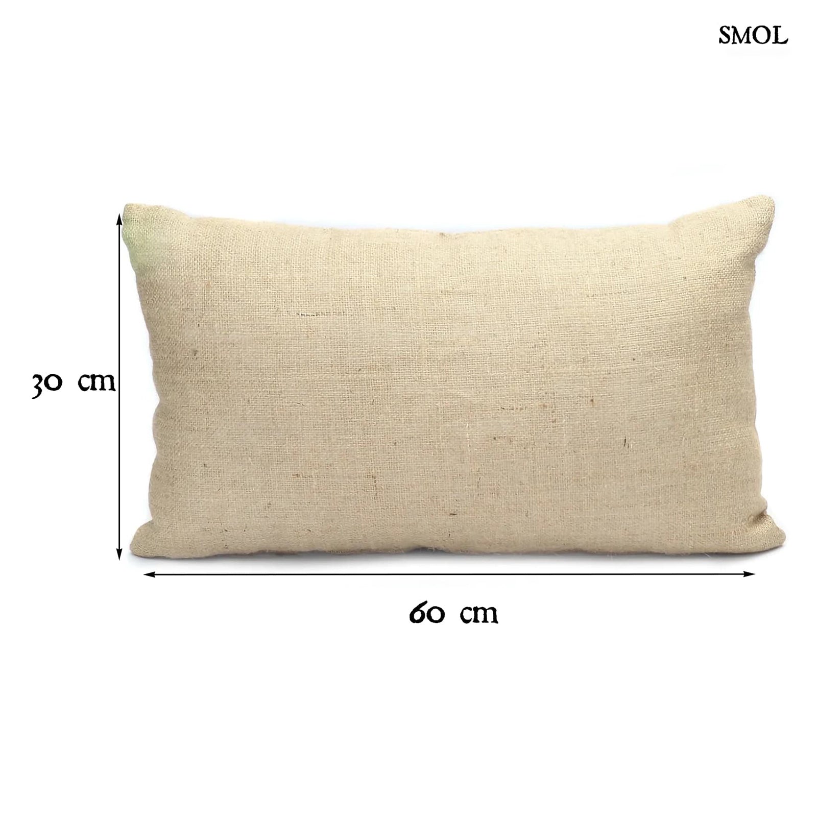 JUTE, natúr, juta díszpárnahuzat, 30x60 - smol.hu - méretekkel