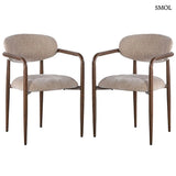 Japandi Dining Chair – Sand, Wood-Effect Frame, 2 pcs | SAKE TAN