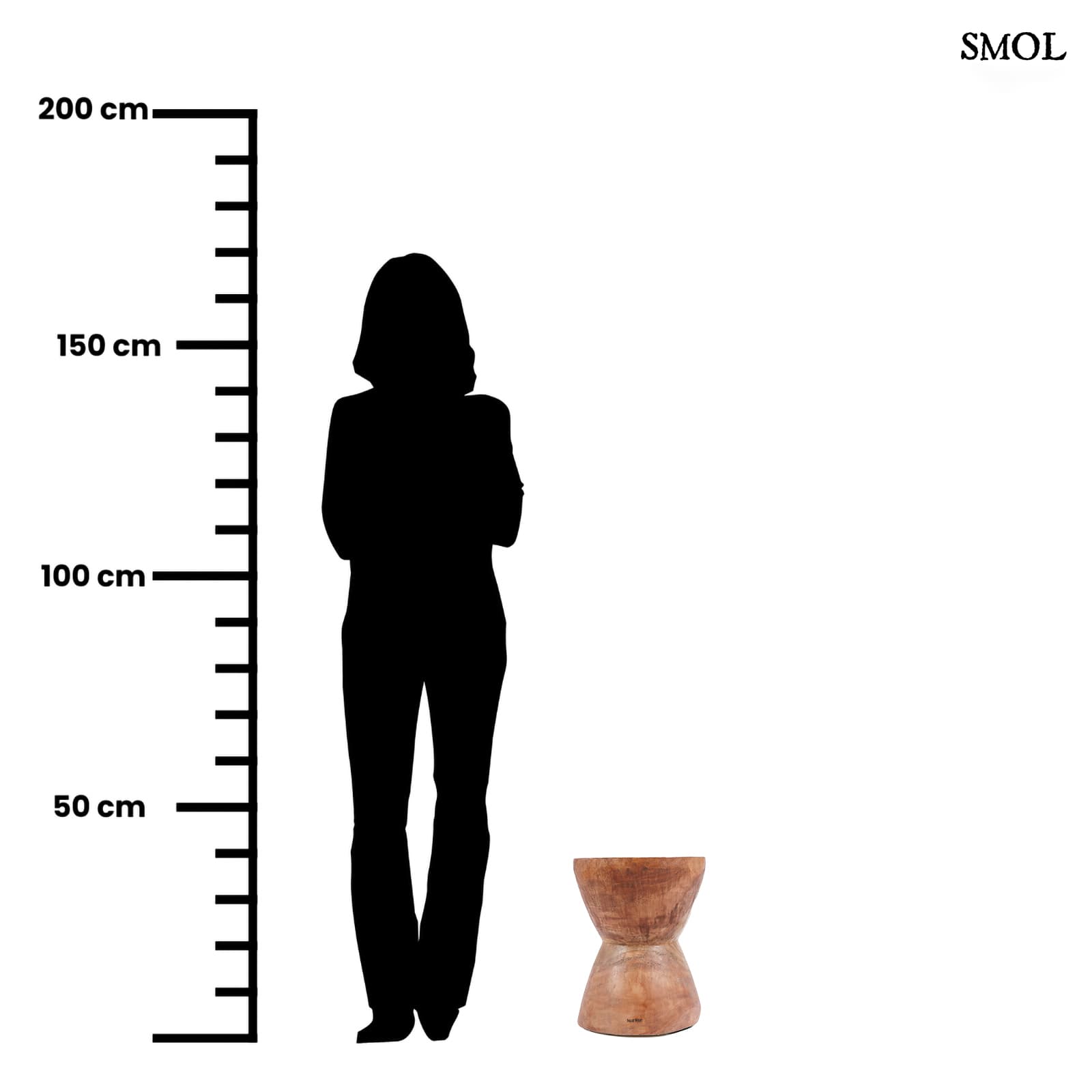 KONA, természetes, fa kisasztal/ ülőke, 40 cm - smol.hu