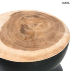 KULUN, fekete, fa kisasztal, 50 cm - smol.hu - felülről nagyítva