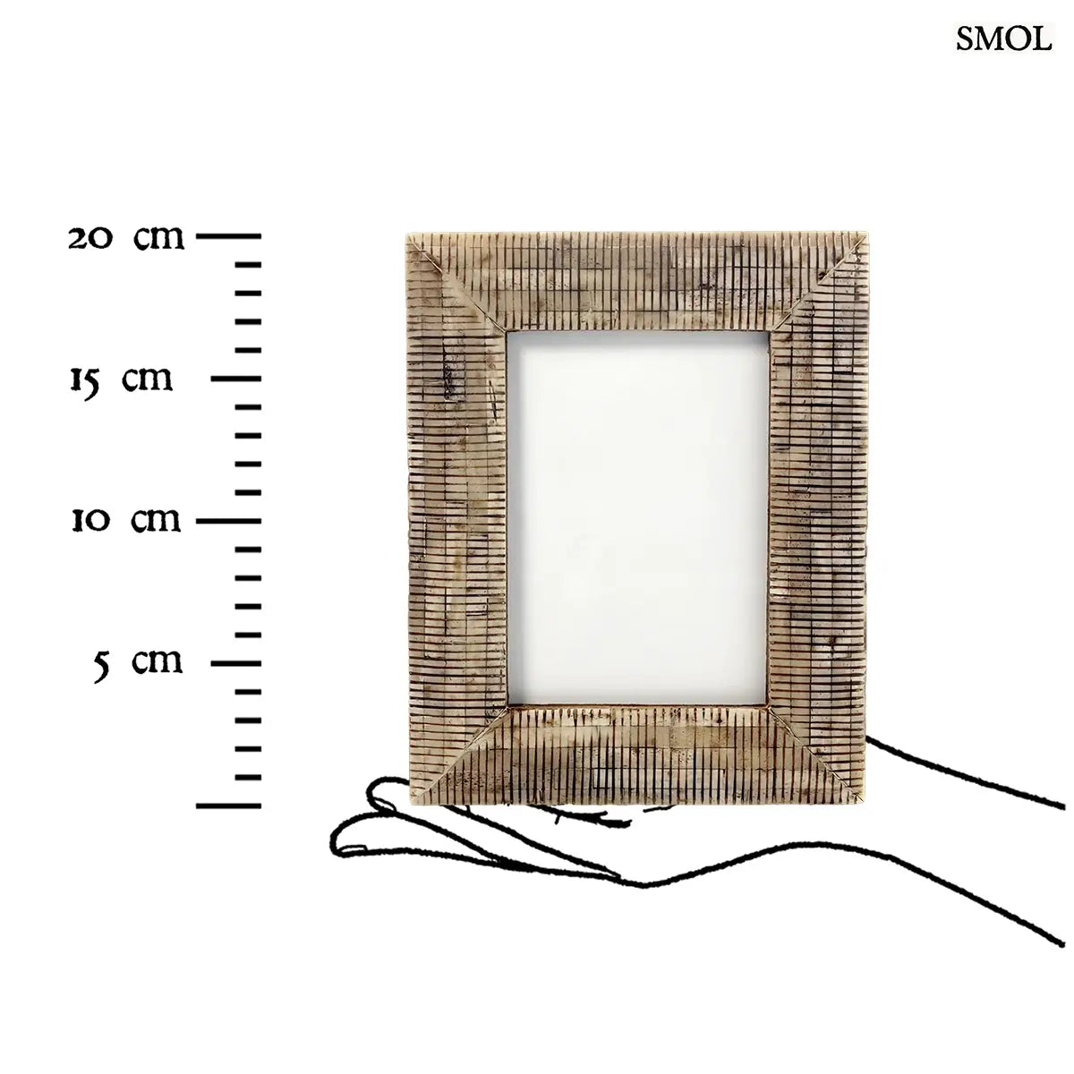 DESERT WEAVE bivalycsont képkeret antik felülettel, fonott textúrával, 13×18 cm, méretarányosan