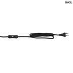 Kerek Rattan falilámpa – fekete | ALER | SMOL - kábel kapcsolóval