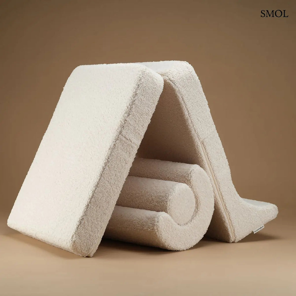 FLIPSTER WHITE háromrészes, kihajtható gyerekfotel fehér színben, sátorrá alakítva